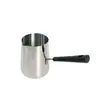 Taza de Acero Inoxidable 304 con Mango Largo para Arte Latte, Taza de Café con Pico Delgado y Afilado Espesado, Mango con Textura de Madera y Escala, Adecuada para Uso Doméstico y Comercial