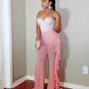 Aliexpress 2024 Amazon Transfronterizo Europeo y Americano Color Sólido Volantes Sexy Malla Transparente Pantalones en Stock Precio Especial
