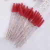 Set de Cepillo Desechable para Pestañas y Peine para Cejas Estilo Tiktok, Mango de Plástico de Cristal Transparente, Herramientas de Belleza Coloridas