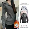 Jaqueta com capuz slim fit de nove cores para mulheres, look de primavera, ombro normal, com capuz, esportiva, acinturada, top curto, jaqueta curta de primavera, à prova de vento