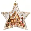 Adorno Colgante de Bola de Navidad Transparente Luminoso Bola de Cristal 3D Decoración Colgante para Ventana de Navidad Árbol de Navidad