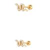 Aretes cuadrados de serpiente para mujer, aretes de plata esterlina S925, diamantes superbrillantes incrustados, aretes de rosca creativos de moda europea y americana