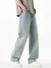 Ropa para Hombre Fengshe / Primavera Retro Americano Lyocell Jeans Acampanados para Hombre Streetwear Limpio Pantalones Rectos