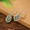 Pendientes de gota de agua con esmalte de jade hetiano de plata esterlina S925 de One Deer, diseño bohemio de moda.