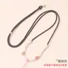 Cordão Fino de Quartzo Rosa, Pingente de Jade Tecido à Mão, Corrente de Suéter de Cristal para Homens e Mulheres, Colar Ajustável com Acessórios de Corda