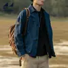 Chaqueta de trabajo ligera multibolsillos azul marino transfronteriza para hombre, nueva colección de otoño 2026, chaqueta de caza informal con cuello alto