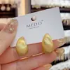 Pendientes Metálicos Geométricos Escarchados Cepillados Estilo Coreano Sentido de Diseño de Nicho Pendientes de Pin Plateado de Celebridad de Internet