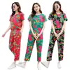 Roupas de tecido com flores grandes do Nordeste roupão matinal festa de aniversário celebridade da internet madrinhas amigas do sexo feminino giro de duas pessoas pijama traje de performance para irmãs