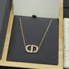 Dior/Di Marca Nova Colar Completo Diamante Cd Letra Colar Alta Qualidade Moda Nariz de Porco Colar para Mulheres Direto do Fabricante