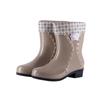Botas de Chuva Femininas de Cano Médio e Meio-Cano com Solas Grossas, Sapatos de Borracha, Botas de Água, Botas de Chuva para Mulheres, Atacado, Forradas com Lã, Antiderrapantes