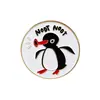 Broche de metal de pinguim de desenho animado, distintivo criativo, acessório de animal fofo, decoração de pino para casal, comércio exterior transfronteiriço