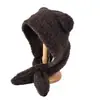 Chapéu de Urso Fofo Estilo Coreano Cachecol de Pelúcia Quente de Inverno para Mulheres Chapéu Tudo-em-um Proteção Auricular à Prova de Frio Rosto Exposto Pequeno Chapéu Lei Feng