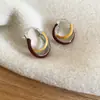 Pendientes Retro de Gota de Aceite con Cruz Redonda para Otoño e Invierno Pendientes Simples Diarios Versátiles para el Trabajo Pendientes de Lujo Accesible de Gama Alta para Mujer