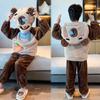 Pijama Infantil 2025 con Capucha Otoño e Invierno Niñas Franela Pequeño Dinosaurio Traje Bebé Coral Fleece Ropa de Casa Invierno
