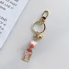 Ins Pingente de Chaveiro Gato da Sorte Cerâmica Imperial Shou Pingente de Metal Enfeites para Pendurar na Bolsa Futuro Tudo Pode Ser Presentes