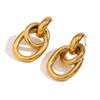 Venta caliente transfronteriza europea y americana, pendientes geométricos de bobinado en forma de O, de acero inoxidable, chapados en oro, de nicho, ligeros, de lujo, pendientes de temperamento, joyería para mujeres