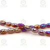 Cuentas Largas de Arroz Transparentes Facetadas Brillantes K9 de 6 mm de Gama Alta, Cuentas de Oliva, Cuentas de Vidrio de Cristal de Tambor de Cintura, Accesorios para Joyería con Cuentas