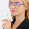 Joias de Moda Europeias e Americanas Transfronteiriças Simples Metal Quadrado Pérola Corrente para Óculos Pendurada no Pescoço Anti-Queda Corda para Óculos Acessórios para Óculos