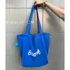 Bolsa de Lona Casual de Gran Capacidad Estilo Coreano para Mujer, Bolsa Tote Versátil con Cierre de Cordón y Diseño de Letras, Bolso de Hombro Portátil Elegante para el Día a Día