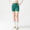 Shorts de yoga sin costuras de tacto nude de cintura alta para mujer, alta elasticidad, transpirables, no se enrollan, adecuados para el uso diario como leggings