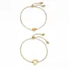 Pulseira de aço inoxidável em camadas vazada, best-seller transfronteiriço, com pingente de coração, joia de design de nicho que não desbota