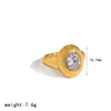 Collar Colgante Anillo Set de Joyería de Diamante Ovalado de Color Transfronterizo Oro de 18K Acero de Titanio Lujoso Ligero Anillo Collar de Gama Alta
