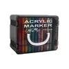 Marcadores acrílicos portátiles transfronterizos para estudiantes de primaria, bolígrafos de acuarela impermeables para graffiti DIY infantiles, venta al por mayor de 84 colores