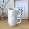 Taza de cerámica vintage, taza de café de cerámica simple estilo japonés, taza de leche para uso doméstico, taza para beber el desayuno, taza apilable