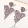 Brincos de Corrente Longa com Garras Exageradas Elegantes de Prata S925 com Strass para Mulheres Brincos com Franjas de Diamante Colorido Europeus e Americanos Brincos da Moda