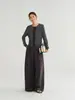 Suéter de Tricô COMOS CMS 2026 Outono Cor Color Block Vintage Gola Redonda para Mulheres, Top Básico Casual Emagrecedor 260275