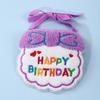 Bordado de cumpleaños para mascotas estilo INS lindo cuello babero toalla para saliva sombrero con lazo accesorios para fiesta de gato perro