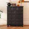 Gabinete de Almacenamiento Minimalista Estilo Americano de Madera Maciza, Gabinete Pequeño de Pared para Dormitorio y Sala de Estar, Gabinete Lateral con Cajón, Gabinete de Almacenamiento, Negro