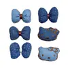 Dibujos Animados Mezclilla Algodón Relleno Lazo Gatito Accesorios para el Cabello Pasadores Ropa para Niños Accesorios Nudos de Almohada Accesorios para Zapatos y Calcetines