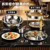 Fogão a Álcool para Buffet em Aço Inoxidável 201 com Tampa, Formato Redondo com Cruz, Dourado