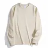 Camiseta de peso pesado de Japón 270g para hombre y mujer, manga larga, algodón, holgada, tres agujas, color liso original, camiseta interior blanca para otoño e invierno