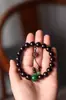 Madera de Palisandro Rosa de Hoja Pequeña India Material Viejo DIY Perla Roja del Sur 15mm Diseño Círculo Único Pulsera de Cuentas Budistas para Hombre y Mujer Venta al por Mayor