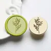 Sello de Cera de 2.2 cm Cabeza de Sello Floral Simple Serie Floral Tallado con Láser Planta Latón Cabeza de Sello Venta al por Mayor desde Fabricante