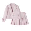 Traje de Estilo Preppy para Niñas Otoño 2025 Nuevo Traje para Niños Conjunto de Dos Piezas Chaqueta Estilo Niña Falda Plisada