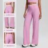 Calça Yoga Wide-Leg Nova Outono e Inverno Europeia e Americana Color Blocking Piping Perna Reta Esportiva Longa Casual Versátil Outdoor Fitness