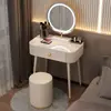 Penteadeira Nova Estilo Francês 2025 em Ardósia para Quarto, Mesa de Maquiagem Minimalista Moderna Celebridade da Internet Luxo Leve, Estilo Creme para Espaços Pequenos