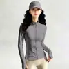 Chamarra de yoga Pilates, estilo corto, entallada a la cintura, adelgazante, cárdigan deportivo de manga larga, cuello alto, top deportivo con cremallera, camiseta para correr