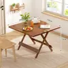 Mesa plegable de bambú, mesa de comedor para uso en casa, mesa de comedor para apartamentos pequeños, mesa cuadrada portátil simple para exteriores, mesa cuadrada para balcón para montar puestos