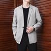 Jaqueta de terno casual estilo coreano de outono masculino na moda solto all-match ruffle terno casual bonito