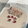 Nail art diamante jóias atacado mini pequeno tamanho pilha diamante acabado cristal machado pérola borboleta decoração de unhas octogonal