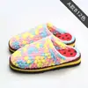 Chinelos de Lã Grossa Totalmente Feitos à Mão, Linha de Gelo, Casamento em Casa, Sapatos Acabados com Crochê Manual Masculino e Feminino, Sola de Couro, Quentes e Antiderrapantes