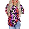Transfronteiriço Amazon eBay verão novo europeu e americano feminino casual em torno do pescoço top impresso camiseta de manga curta feminina feminina