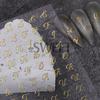 Nuevas Pegatinas para Uñas al por Mayor Exportación Más Vendidas Estilo Japonés Retro Letras Inglesas Calcomanías Adhesivas 3D para Uñas Uñas
