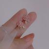Brincos de micro strass rosa rosa femininos 2023 novas explosões flor de ouro rosa lindos brincos de alta qualidade