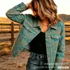 Nueva Chaqueta Corta de Mezclilla de Algodón Transfronteriza Otoño e Invierno Estampado Digital 3D Moda Personalidad Top Delgado Mujer