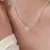 Colar de cabaça em prata de lei S925, nicho e versátil, com toque de alta qualidade, não desbota, banhado a ouro, moderno, simples e de luxo leve
